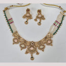 Kavita Art Elegant Gold Plated Pota Stone And Meenakari Necklace Set  