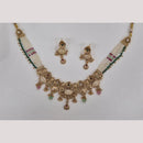 Kavita Art Elegant Gold Plated Pota Stone And Meenakari Necklace Set  