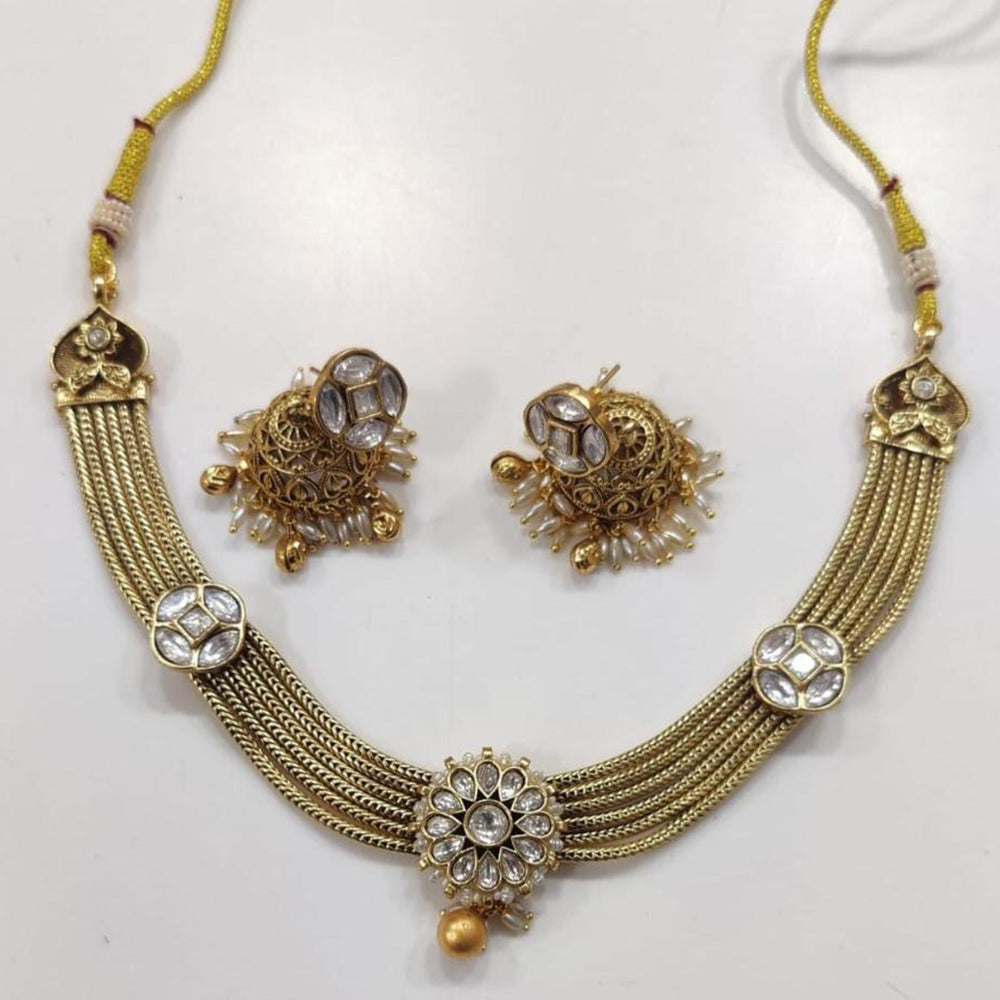 Kavita Art Traditional Pota Stone And Pearl Necklace Set
