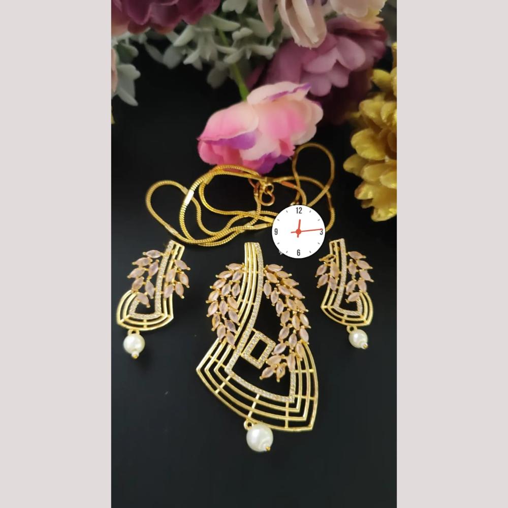 Kavita Art Graceful Sparkling American Diamond Pendant Set