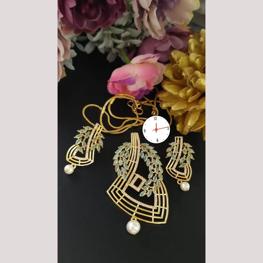 Kavita Art Graceful Sparkling American Diamond Pendant Set