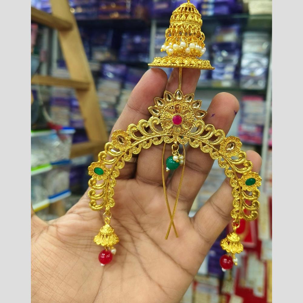 Kavita Art Ethnic Pota Stone And Pearl Hair Accessory
