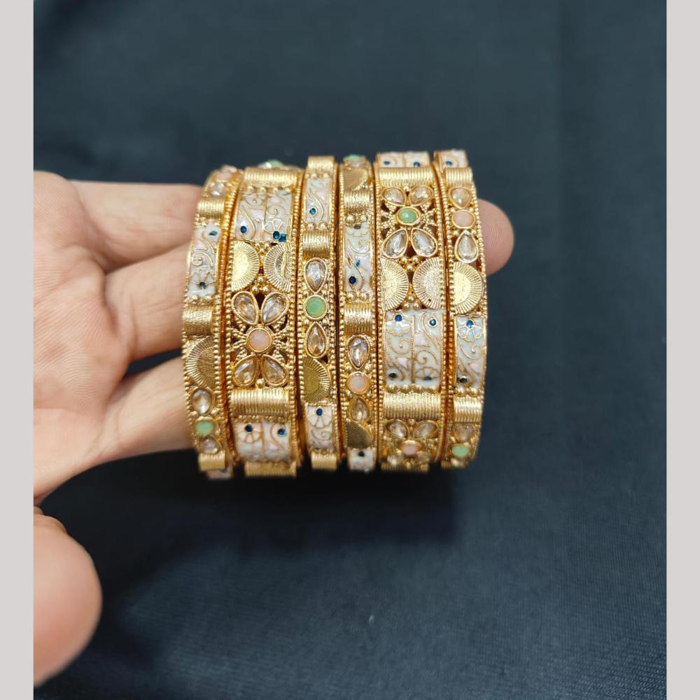 Kavita Art Stylish Crystal Stone Kada Bangles