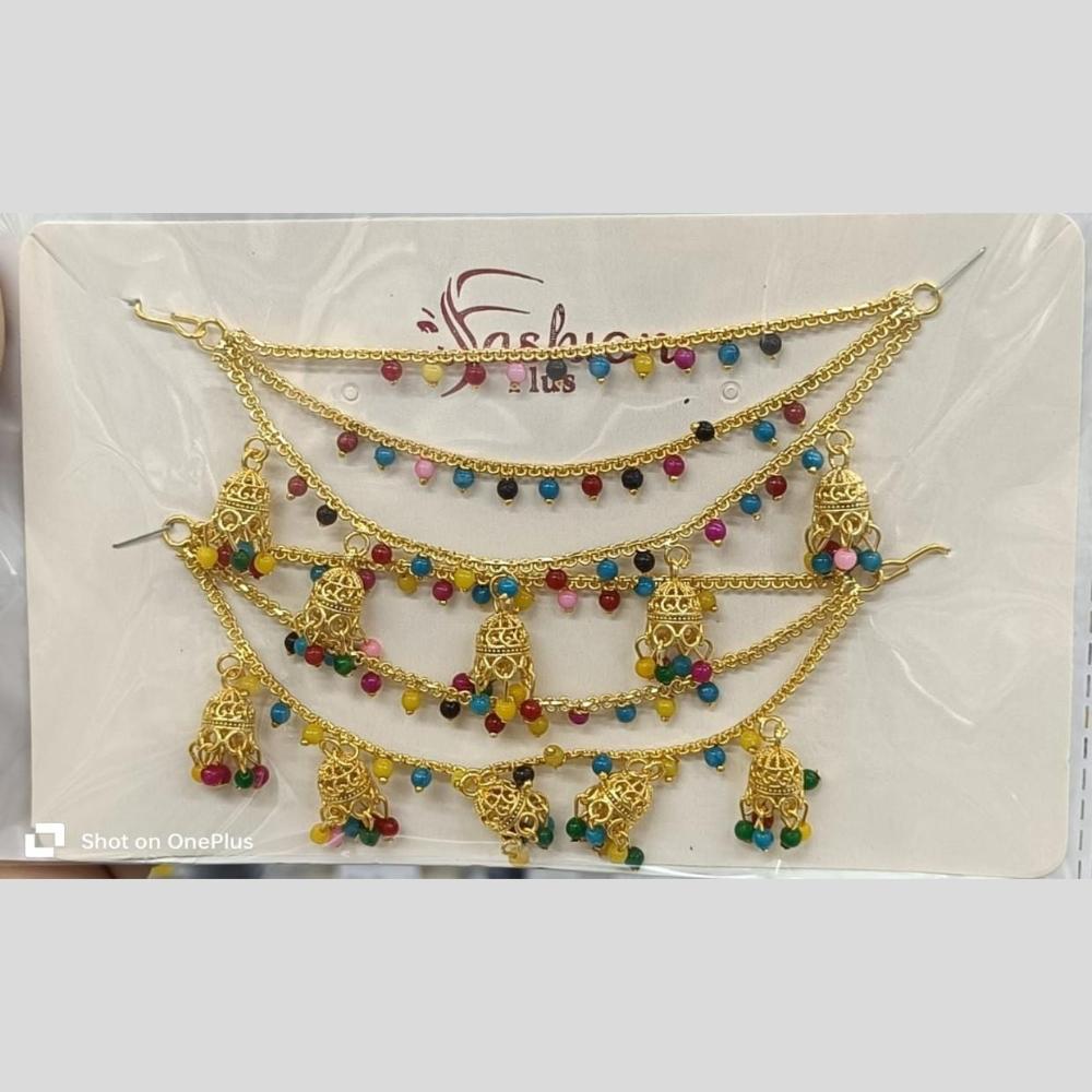 Kavita Art Pearl Elegance Gold Kan Chain Drape Your Ears In Royalty