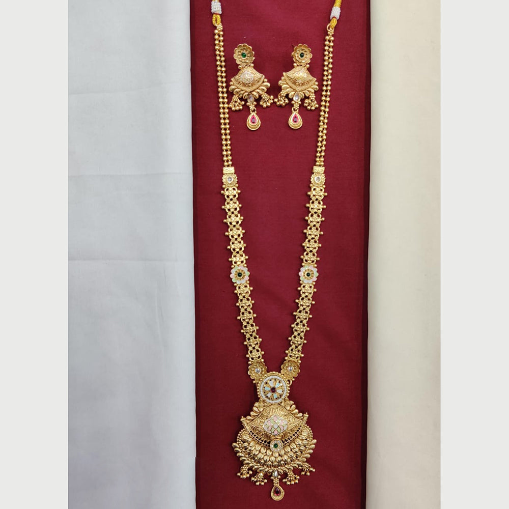 Kavita Art Festival Chic Long Meenakari Set Colorful Elegance With Pota Stone 