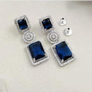 Kavita Art Rhodium Plated Sparkling American Diamond Dangler Earrings