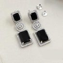 Kavita Art Rhodium Plated Sparkling American Diamond Dangler Earrings