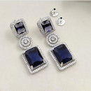 Kavita Art Rhodium Plated Sparkling American Diamond Dangler Earrings