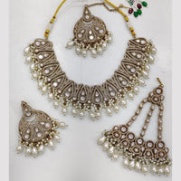 Kavita Art Antique Gold Finish Festive Crystal Stone Pearl And Beads Necklace Set