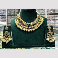 Kavita Art Majestic Polki Kundan And American Diamond Beads Choker Necklace Set