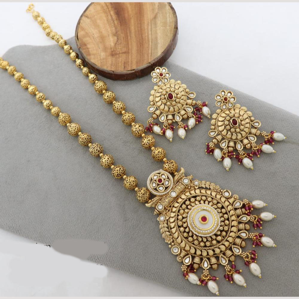 Kavita Art Elegant Kundan and Pota Stone Necklace Set for Women