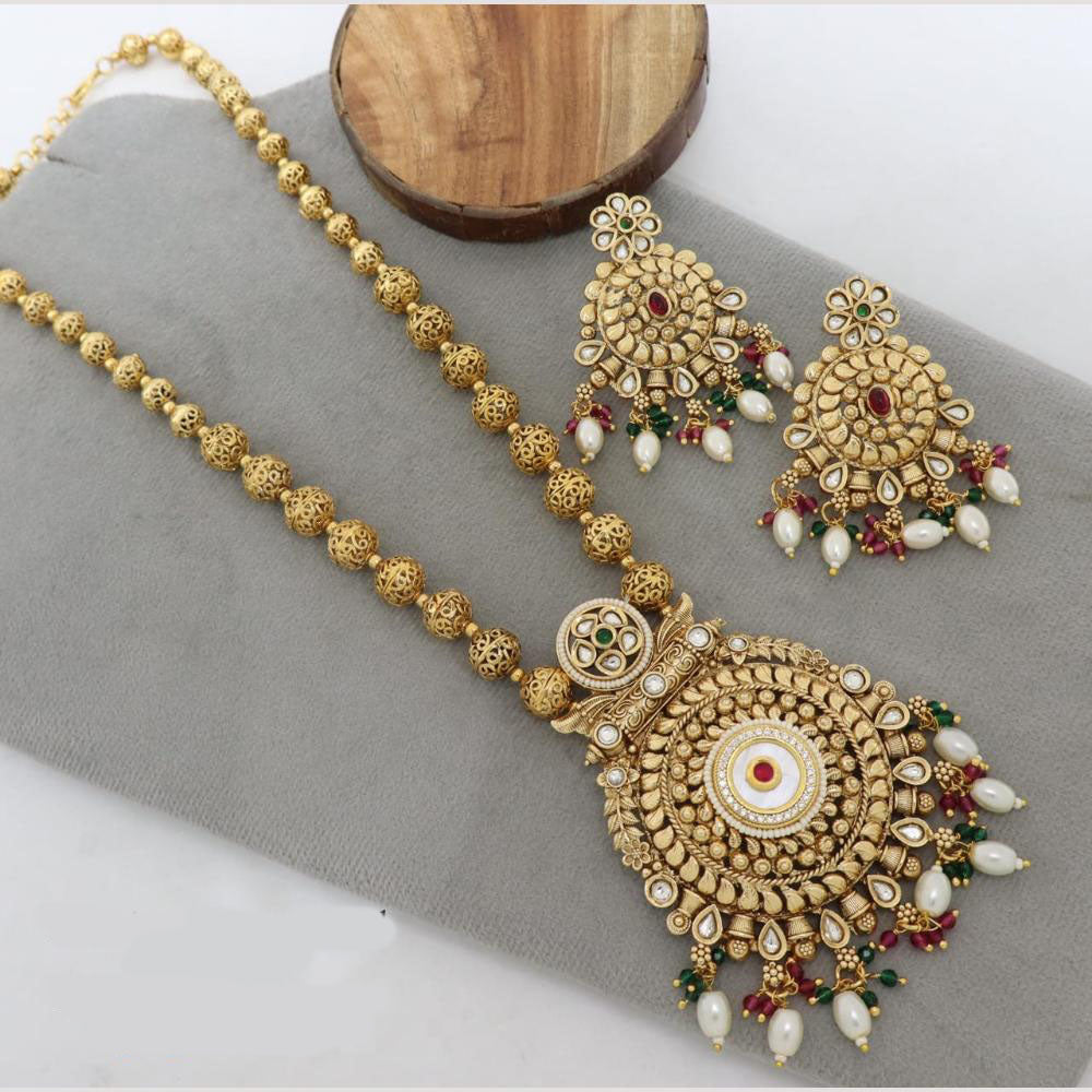 Kavita Art Elegant Kundan and Pota Stone Necklace Set for Women