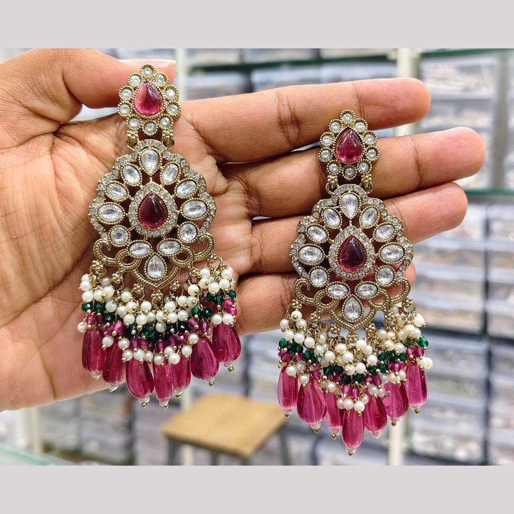Kavita Art Fashionista Crystal and Beads Dangler Earrings