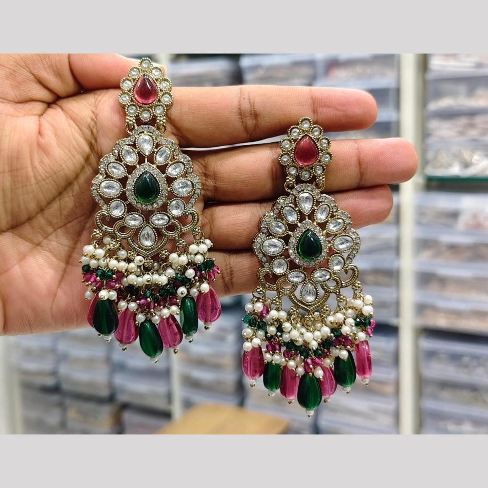 Kavita Art Fashionista Crystal and Beads Dangler Earrings