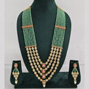 Kavita Art Royal Multi Layered Kundan And Pearl Long Necklace Set