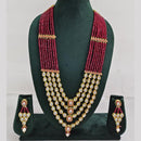 Kavita Art Royal Multi Layered Kundan And Pearl Long Necklace Set
