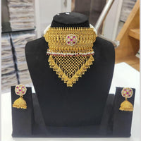 Kavita Art Royal Gold Kundan Choker Necklace Set For Festivals And Weddings