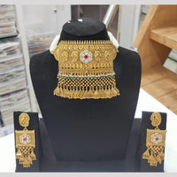 Kavita Art Royal Gold Kundan Choker Necklace Set For Festivals And Weddings