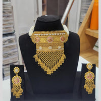 Kavita Art Elegant Gold Finish Kundan Choker Necklace Set For Every Occassions