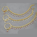 Kavita Art Handcrafted Sparkling Austrian Stone And Pearl Nose Ring