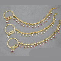 Kavita Art Handcrafted Sparkling Austrian Stone And Pearl Nose Ring