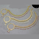 Kavita Art Handcrafted Sparkling Austrian Stone And Pearl Nose Ring