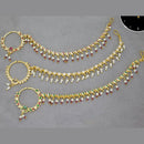 Kavita Art Handcrafted Sparkling Austrian Stone And Pearl Nose Ring