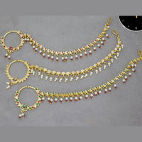 Kavita Art Handcrafted Sparkling Austrian Stone And Pearl Nose Ring