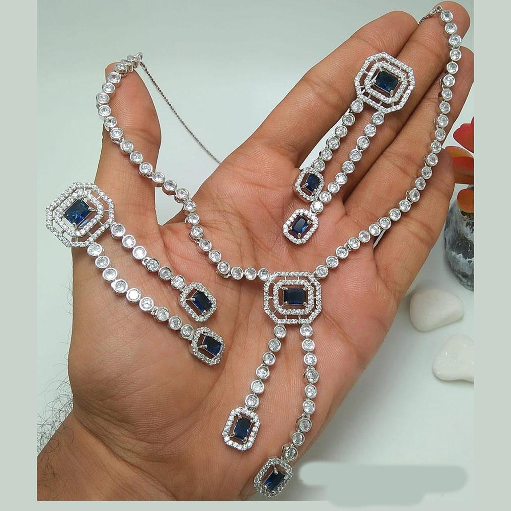 Kavita Art Graceful Sparkling American Diamond Necklace Set