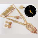 Kavita Art Pota Stone And Pearl Meenakari Double Necklace Set