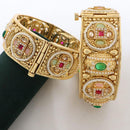 Kavita Art Elegant Sparkling Pota Stone And Pearl Bangles Set
