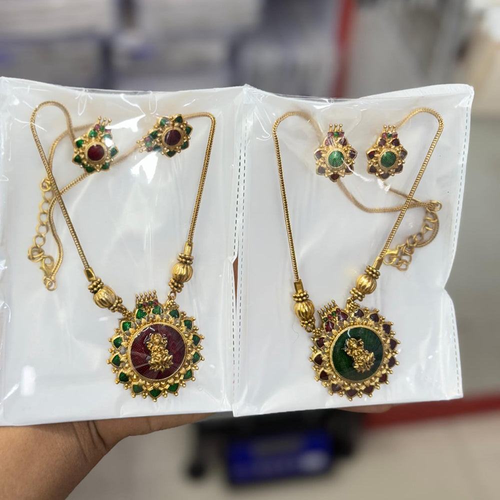Kavita Art Divine Beauty Meenakari Temple Necklace Set