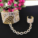 Kavita Art Gold Plated American Diamond Hand Harness for Women