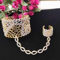 Kavita Art Gold Plated American Diamond Hand Harness for Women