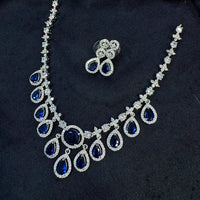 Kavita Art Designer Sparkling American Diamond Necklace Set