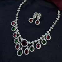 Kavita Art Designer Sparkling American Diamond Necklace Set