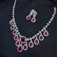 Kavita Art Designer Sparkling American Diamond Necklace Set