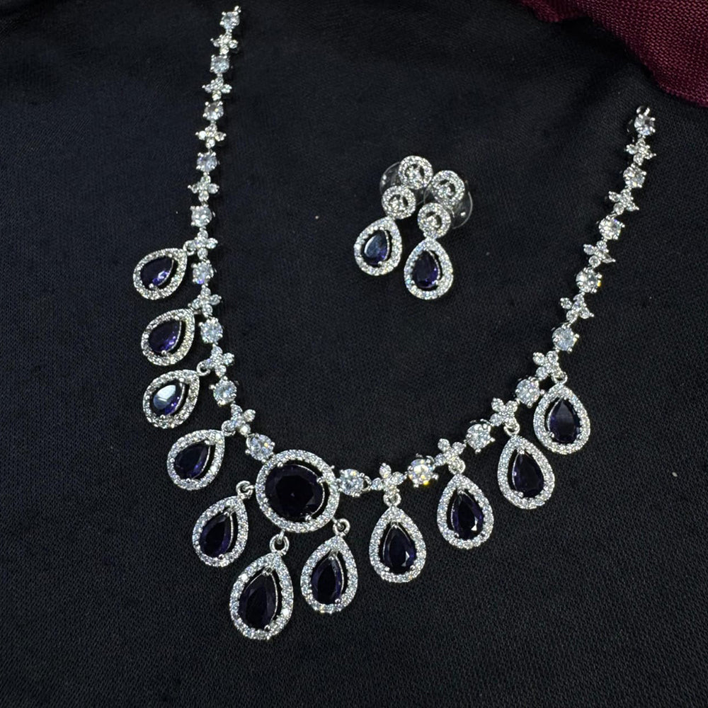 Kavita Art Designer Sparkling American Diamond Necklace Set