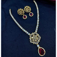 Kavita Art Gold Plated American Diamond Necklace Set