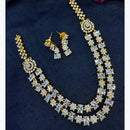 Kavita Art Silver Plated American Diamond Multi-LayerLong  Necklace Set