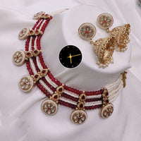 Kavita Art Gold Plated Kundan Stone And Pearl Choker Necklace Set