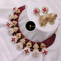 Kavita Art Gold Plated Kundan Stone And Pearl Choker Necklace Set
