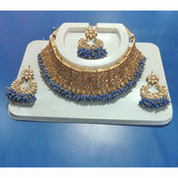 Kavita Art Elegant Shine Crystal and Pearl Choker Necklace Set