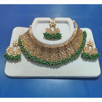 Kavita Art Elegant Shine Crystal and Pearl Choker Necklace Set