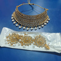 Kavita Art Sparkle Glow Crystal and Pearl Choker Necklace Set