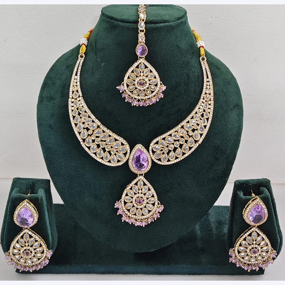 Kavita Art Sparkle Glow Crystal and Pearl Necklace Set