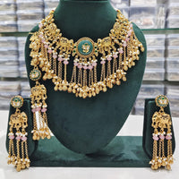 Kavita Art Elegant Shine Pota Stone And Pearls Necklace Set