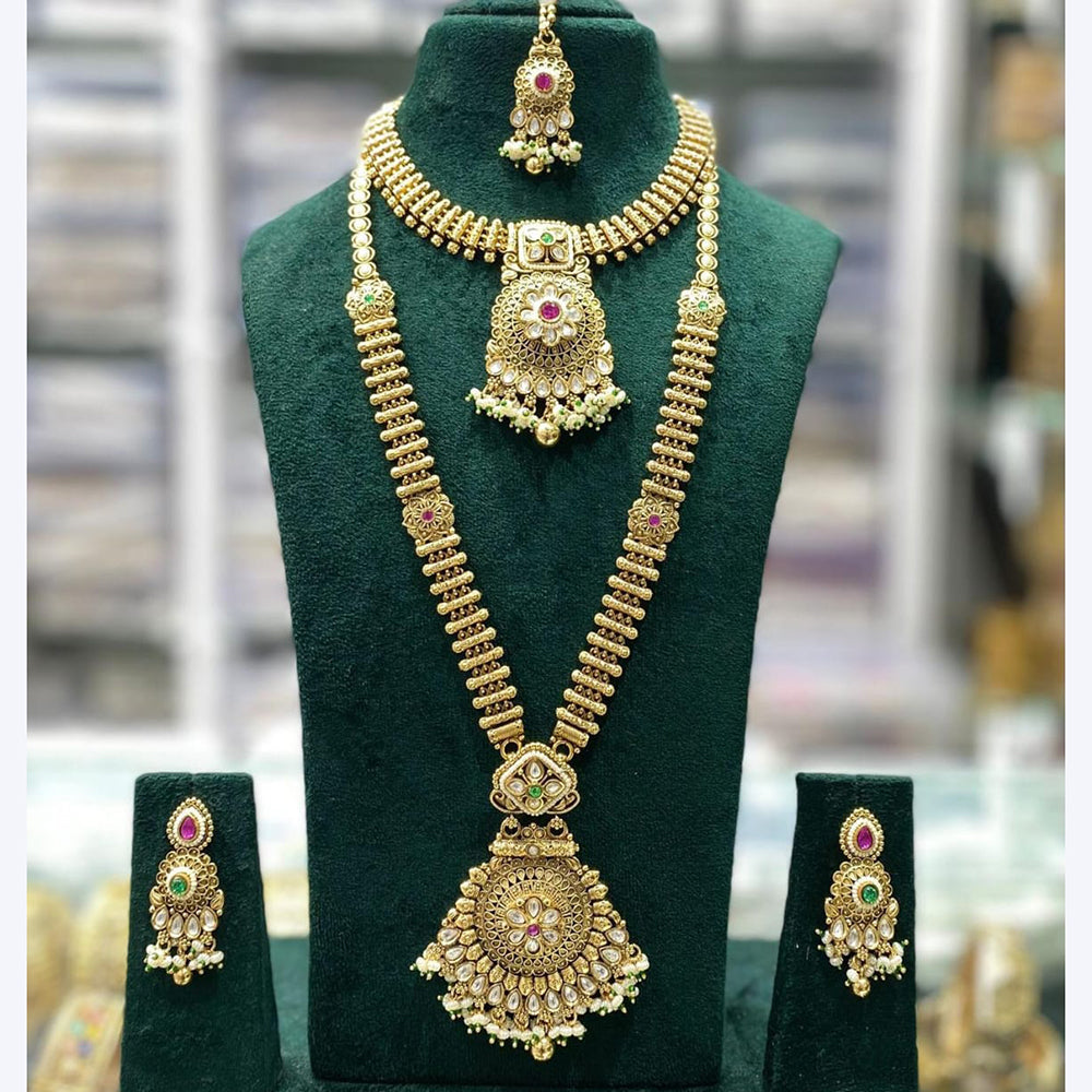 Kavita Art Eternal Charm Pota Stone And Pearl Long Necklace Set