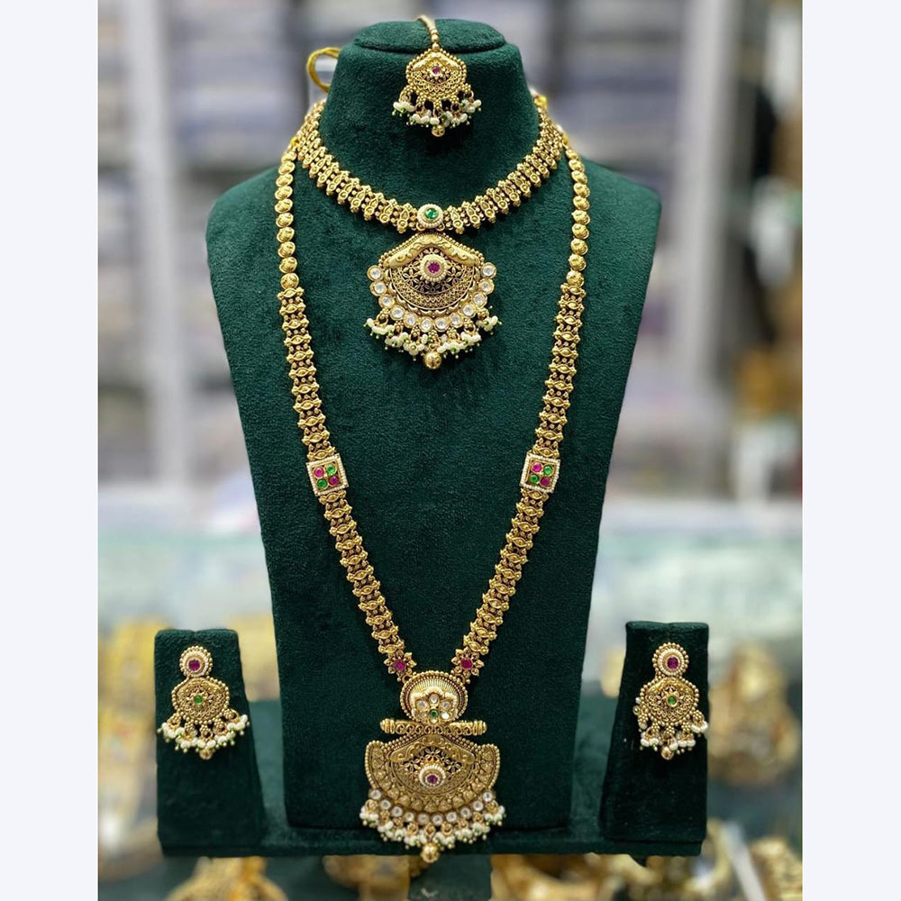 Kavita Art Eternal Charm Pota Stone And Pearl Long Necklace Set