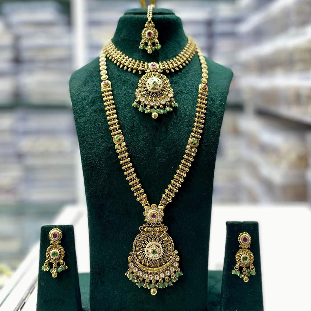 Kavita Art Eternal Charm Pota Stone And Pearl Long Necklace Set